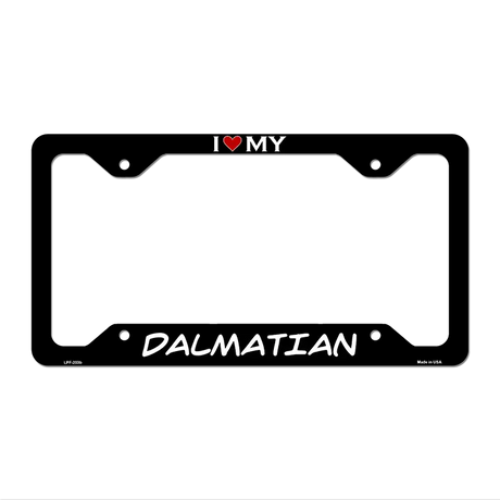 Dalmatian Novelty Metal License Plate Frame LPF-203 12" x 6" Black Frame (LPF)