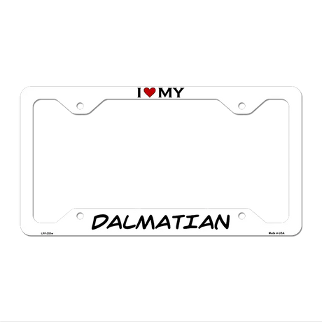 Dalmatian Novelty Metal License Plate Frame LPF-203 12" x 6" White Frame (LPF)
