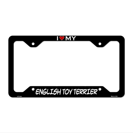 English Toy Terrier Novelty Metal License Plate Frame LPF-204 12.25" x 6.5" Black Frame (LPF)