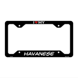 Havanese Novelty Metal License Plate Frame LPF-207 12.25" x 6.5" Black Frame (LPF)
