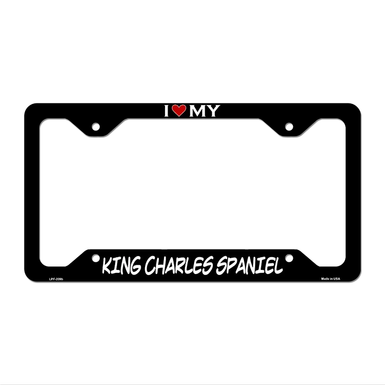 King Charles Novelty Metal License Plate Frame LPF-209 12.25" x 6.5" Black Frame (LPF)