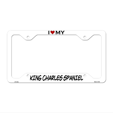 King Charles Novelty Metal License Plate Frame LPF-209 12.25" x 6.5" White Frame (LPF)