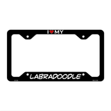 Labradoodle Novelty Metal License Plate Frame LPF-210 12.25" x 6.5" Black Frame (LPF)