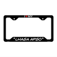 Lhasa Apso Novelty Metal License Plate Frame LPF-211 12" x 6" Black Frame (LPF)