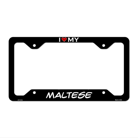 Maltese Novelty Metal License Plate Frame LPF-212 12.25" x 6.5" Black Frame (LPF)
