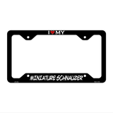 Miniature Schnauzer Novelty Metal License Plate Frame LPF-214 12.25" x 6.5" Black Frame (LPF)