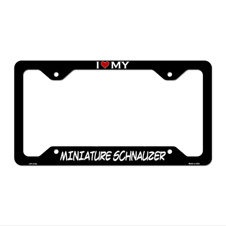 Miniature Schnauzer Novelty Metal License Plate Frame LPF-214 12.25" x 6.5" Black Frame (LPF)