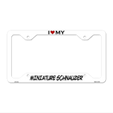Miniature Schnauzer Novelty Metal License Plate Frame LPF-214 12.25" x 6.5" White Frame (LPF)