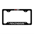 Pekingese Novelty Metal License Plate Frame LPF-215 12" x 6" Black Frame (LPF)