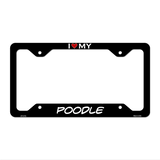 Poodle Novelty Metal License Plate Frame LPF-217 12.25" x 6.5" Black Frame (LPF)