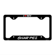 Shar Pei Novelty Metal License Plate Frame LPF-220 12" x 6" Black Frame (LPF)