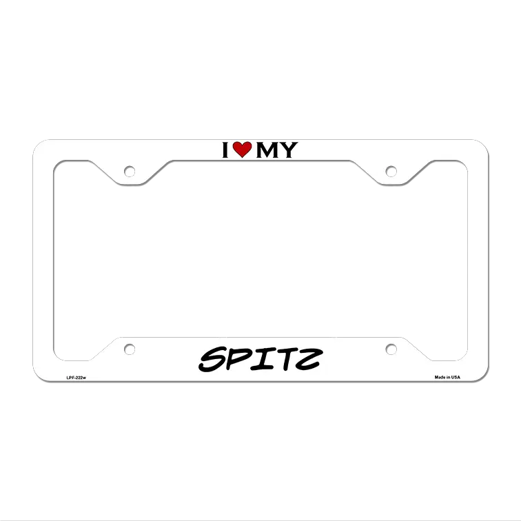 Spitz Novelty Metal License Plate Frame LPF-222 12.25" x 6.5" White Frame (LPF)