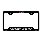Australian Cattle Dog Novelty Metal License Plate Frame LPF-224 12" x 6" Black Frame (LPF)