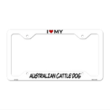 Australian Cattle Dog Novelty Metal License Plate Frame LPF-224 12" x 6" White Frame (LPF)