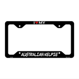Australian Kelpie Novelty Metal License Plate Frame LPF-225 12.25" x 6.5" Black Frame (LPF)