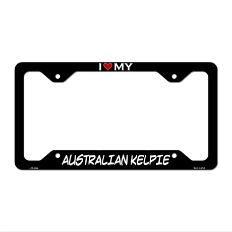 Australian Kelpie Novelty Metal License Plate Frame LPF-225 12.25" x 6.5" Black Frame (LPF)