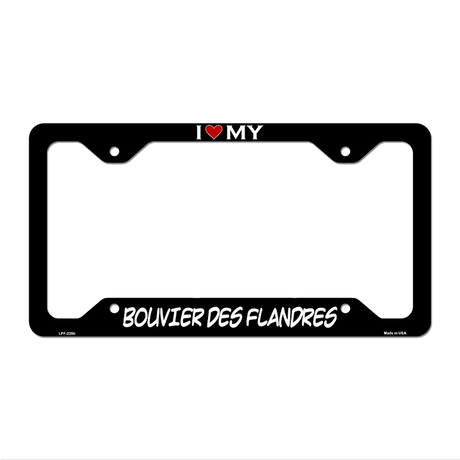 Bouvier Des Flandres Novelty Metal License Plate Frame LPF-228 12" x 6" Black Frame (LPF)