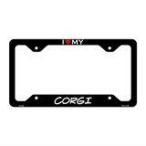 Corgi Novelty Metal License Plate Frame LPF-230 12.25" x 6.5" Black Frame (LPF)