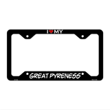 Great Pyreness Novelty Metal License Plate Frame LPF-232 12.25" x 6.5" Black Frame (LPF)
