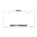 Great Pyreness Novelty Metal License Plate Frame LPF-232 12.25" x 6.5" White Frame (LPF)