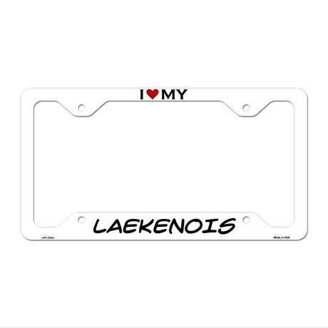 Laekenois Novelty Metal License Plate Frame LPF-233 12.25" x 6.5" White Frame (LPF)
