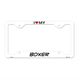 Boxer Novelty Metal License Plate Frame LPF-236 12.25" x 6.5" White Frame (LPF)