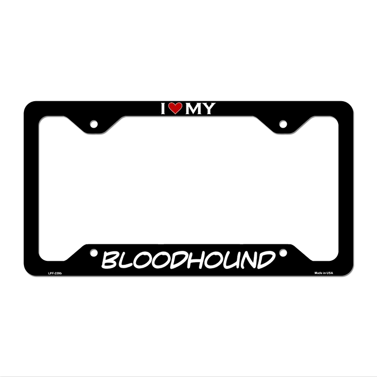 Bloodhound Novelty Metal License Plate Frame LPF-239 12.25" x 6.5" Black Frame (LPF)