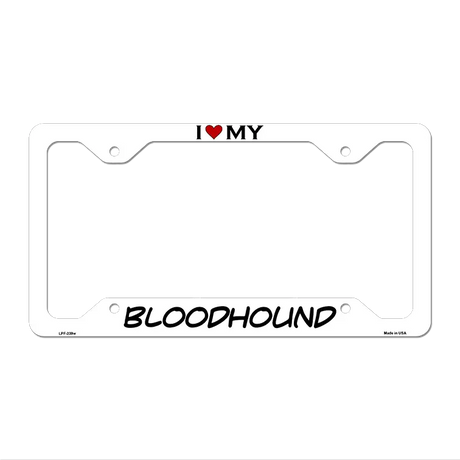 Bloodhound Novelty Metal License Plate Frame LPF-239 12.25" x 6.5" White Frame (LPF)