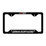 German Shorthaired Novelty Metal License Plate Frame LPF-240 12.25" x 6.5" Black Frame (LPF)