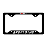 Great Dane Novelty Metal License Plate Frame LPF-241 12.25" x 6.5" Black Frame (LPF)