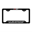 Golden Retriever Novelty Metal License Plate Frame LPF-242 12" x 6" Black Frame (LPF)