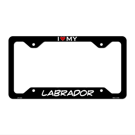 Labrador Novelty Metal License Plate Frame LPF-244 12" x 6" Black Frame (LPF)