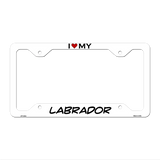 Labrador Novelty Metal License Plate Frame LPF-244 12" x 6" White Frame (LPF)