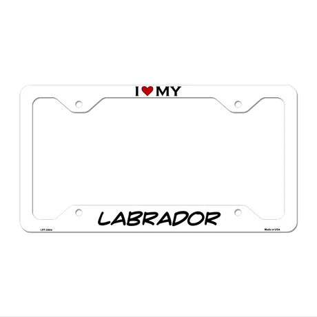 Labrador Novelty Metal License Plate Frame LPF-244 12" x 6" White Frame (LPF)