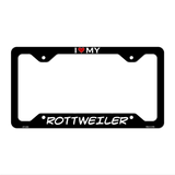 Rottweiler Novelty Metal License Plate Frame LPF-246 12" x 6" Black Frame (LPF)