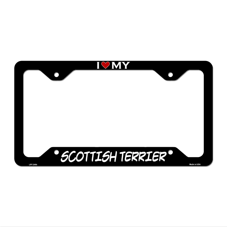 Scottish Terrier Novelty Metal License Plate Frame LPF-248 12.25" x 6.5" Black Frame (LPF)