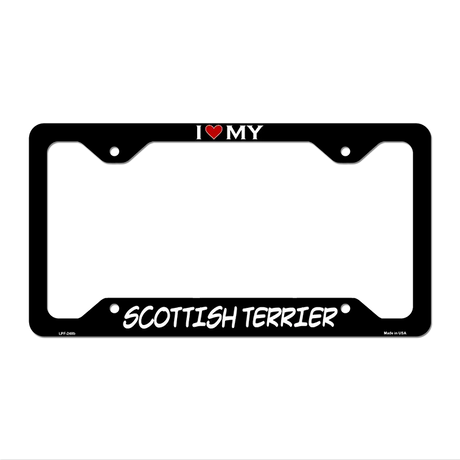 Scottish Terrier Novelty Metal License Plate Frame LPF-248 12.25" x 6.5" Black Frame (LPF)