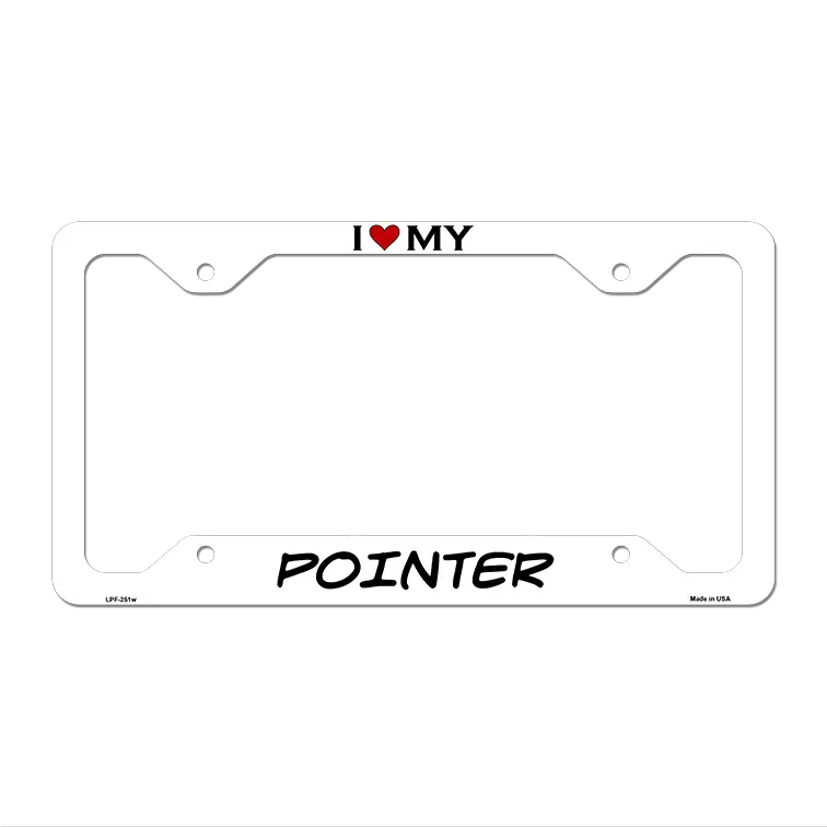 Pointer Novelty Metal License Plate Frame LPF-251 12.25" x 6.5" White Frame (LPF)