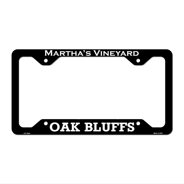 Marthas Vineyard Oak Bluffs Novelty Metal License Plate Frame 12.25" x 6.5" Black Frame (LPF)