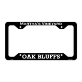 Marthas Vineyard Oak Bluffs Novelty Metal License Plate Frame 12.25" x 6.5" Black Frame (LPF)