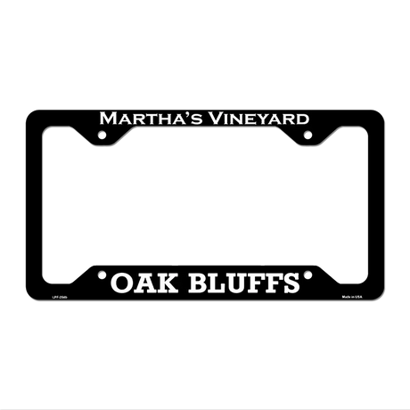 Marthas Vineyard Oak Bluffs Novelty Metal License Plate Frame 12.25" x 6.5" Black Frame (LPF)