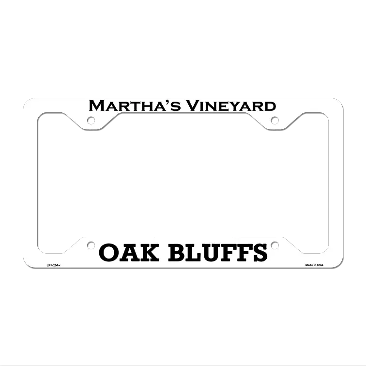 Marthas Vineyard Oak Bluffs Novelty Metal License Plate Frame 12.25" x 6.5" White Frame (LPF)