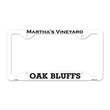 Marthas Vineyard Oak Bluffs Novelty Metal License Plate Frame 12.25" x 6.5" White Frame (LPF)