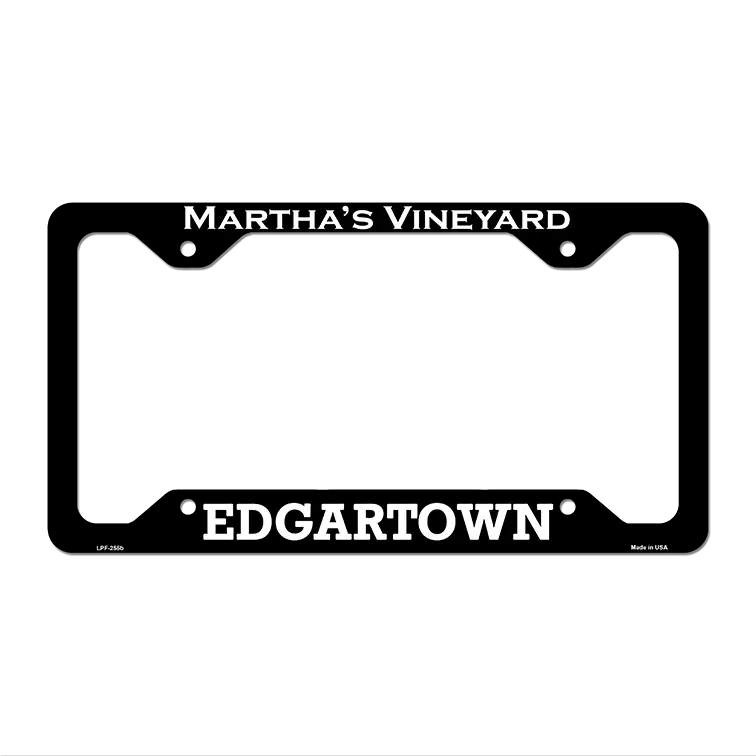 Marthas Vineyard Edgartown Novelty Metal License Plate Frame 12.25" x 6.5" Black Frame (LPF)
