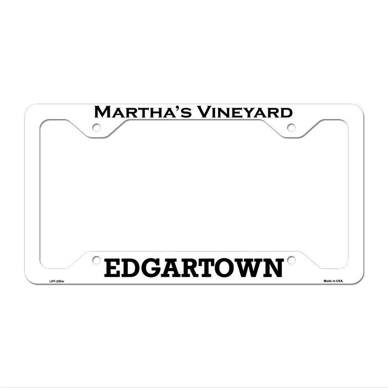 Marthas Vineyard Edgartown Novelty Metal License Plate Frame 12.25" x 6.5" White Frame (LPF)