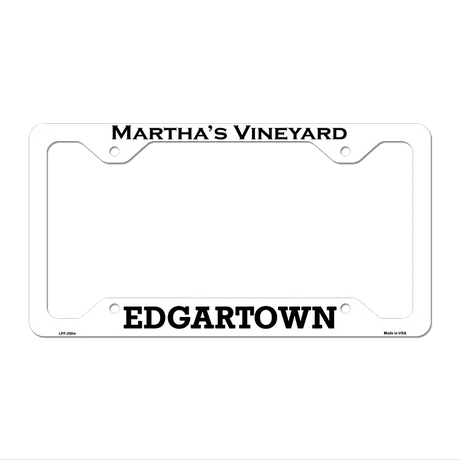 Marthas Vineyard Edgartown Novelty Metal License Plate Frame 12.25" x 6.5" White Frame (LPF)