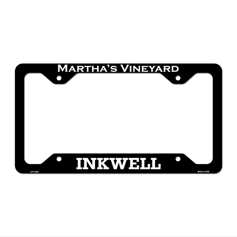 Marthas Vineyard Inkwell Novelty Metal License Plate Frame 12.25" x 6.5" Black Frame (LPF)