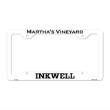 Marthas Vineyard Inkwell Novelty Metal License Plate Frame 12.25" x 6.5" White Frame (LPF)