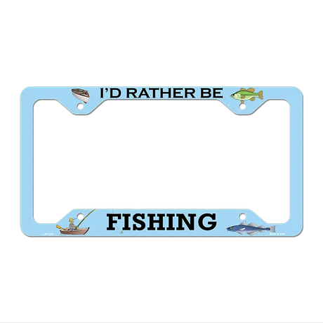 Fishing Blue Novelty Metal License Plate Frame LPF-259 12.25" x 6.5" Standard Frame (LPF)
