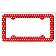 Red White Polka Dots Novelty Metal License Plate Frame LPF-261